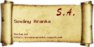 Sovány Aranka névjegykártya